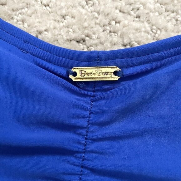 Beach Bunny Bronze Blue Bikini Bottoms Zipper Detail Women’s Size Large - Picture 7 of 7